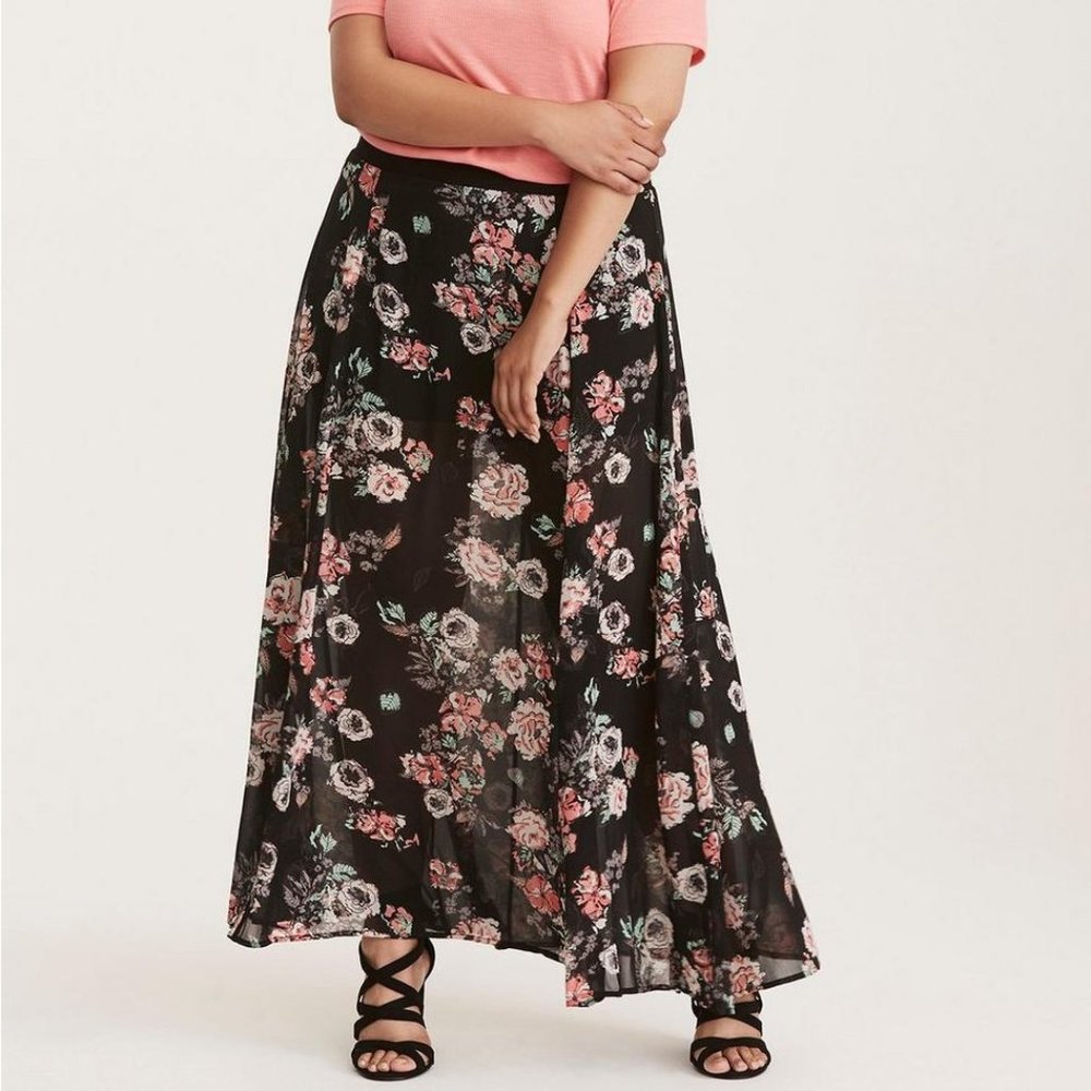 Torrid Size 2 - Maxi Chiffon High Waisted Skirt